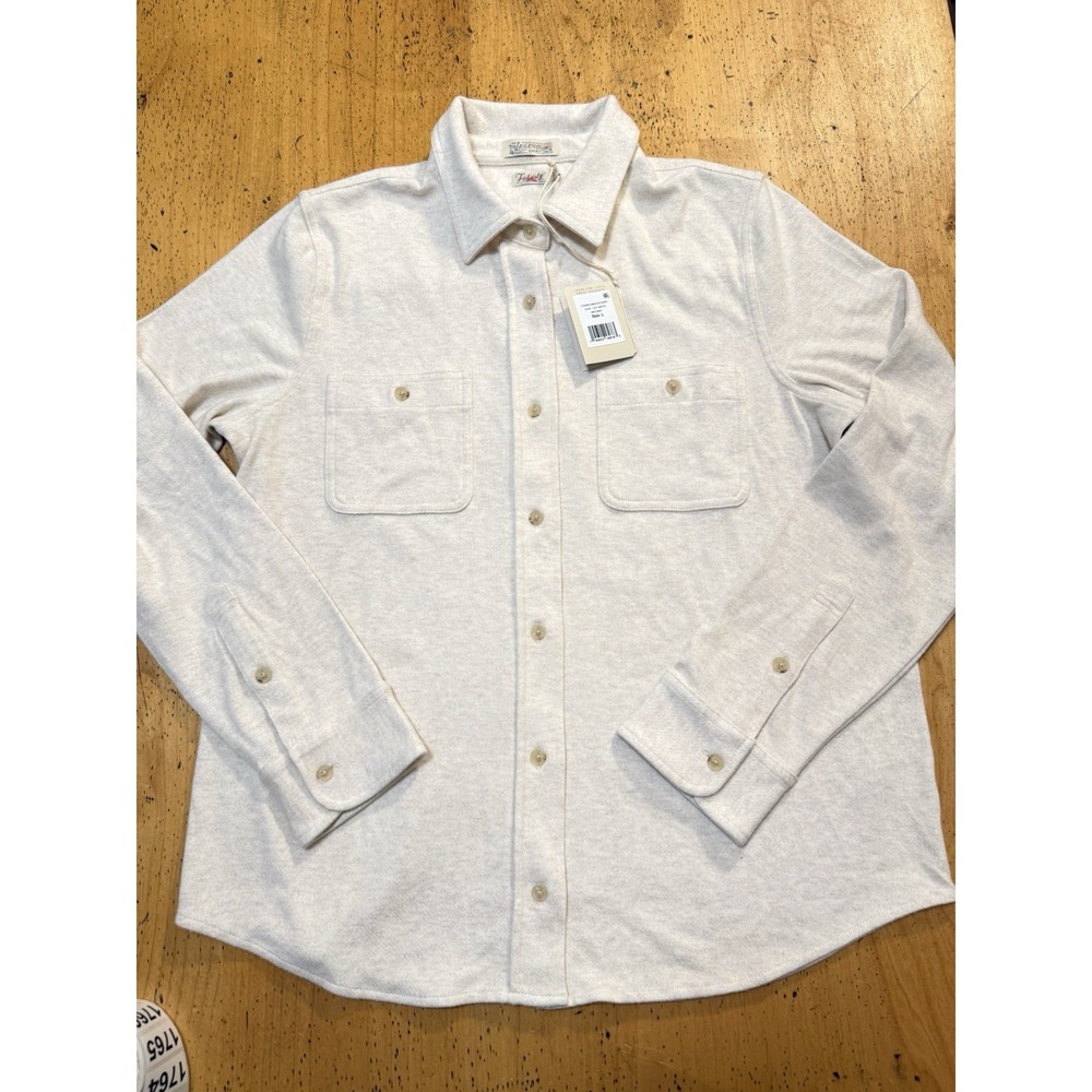 New With Tags Faherty Women's Legend Sweater Shirt Size L Off White
